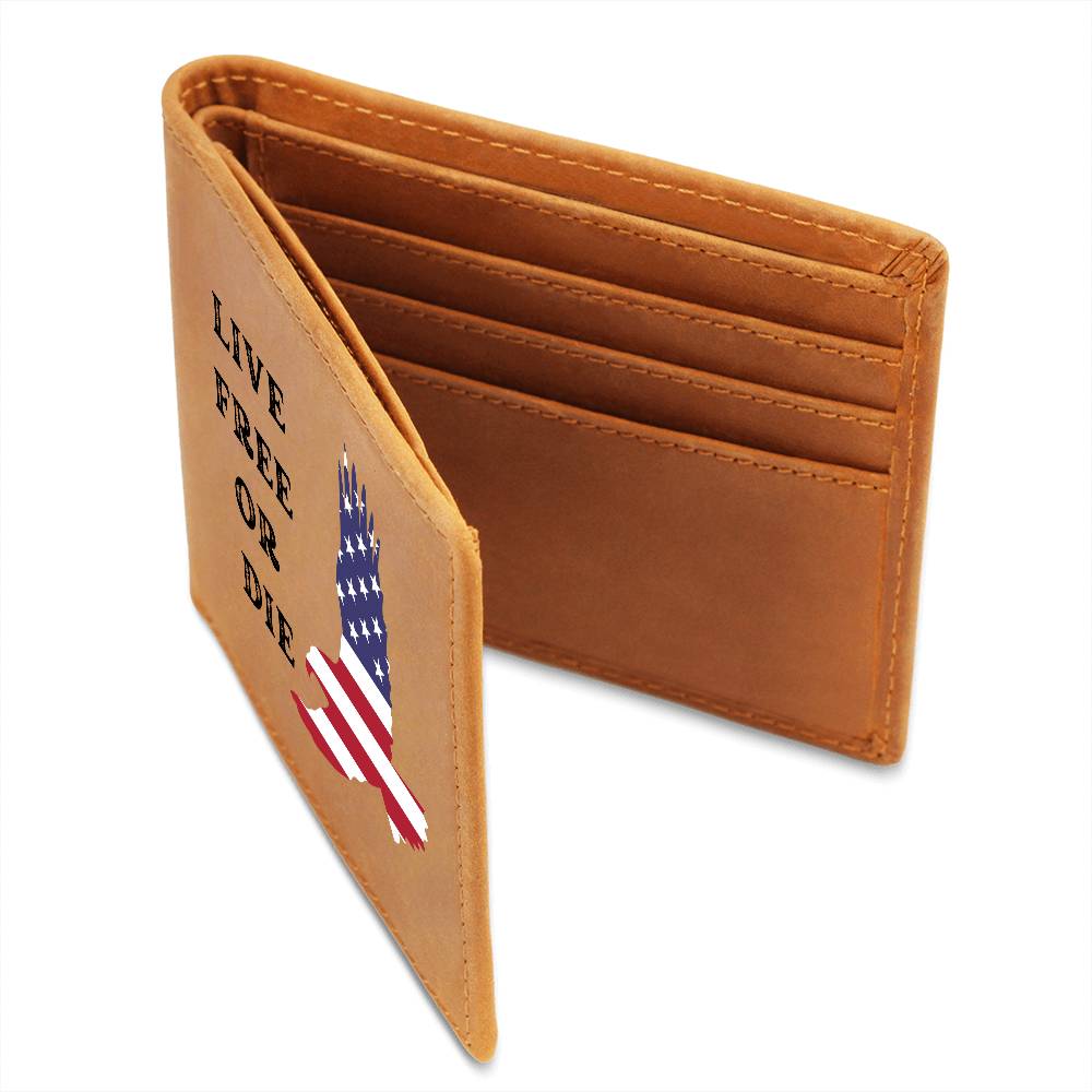 Custom Leather Wallet - Personalized Wallet with USA Flag and Eagle - Patriotic Gift for Any Occasion 4th July