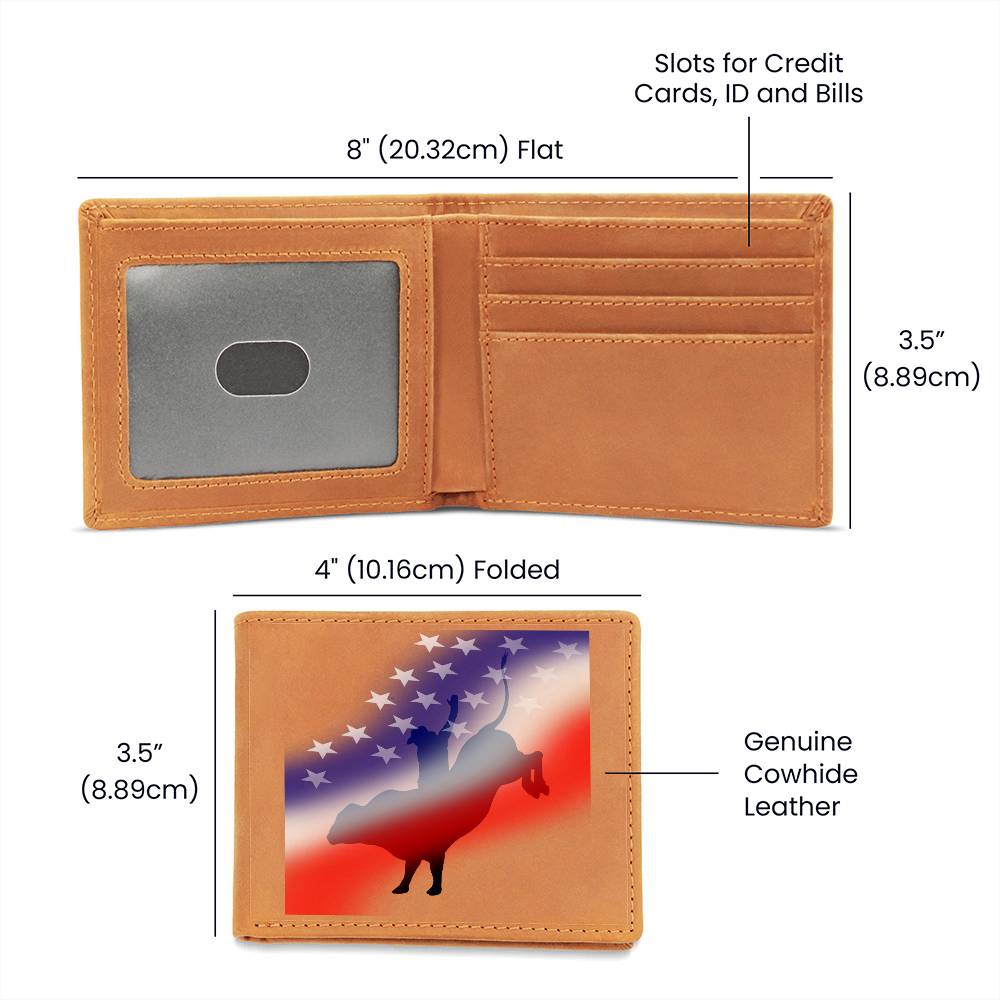 Bull Riding Enthusiasts Leather Wallet for the Cowboy in your Life