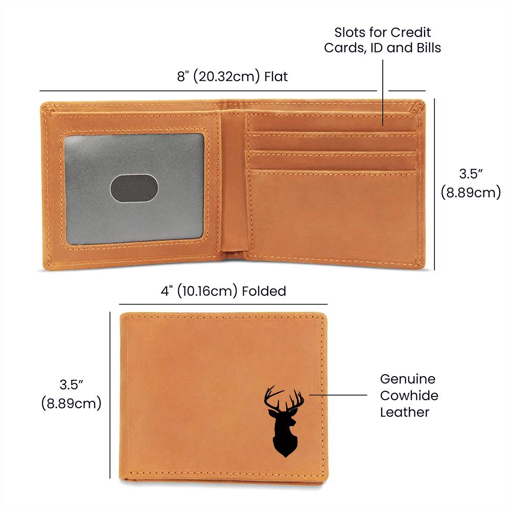 Exclusive Deer Antlers on Genuine Leather Wallet for the Men in your life