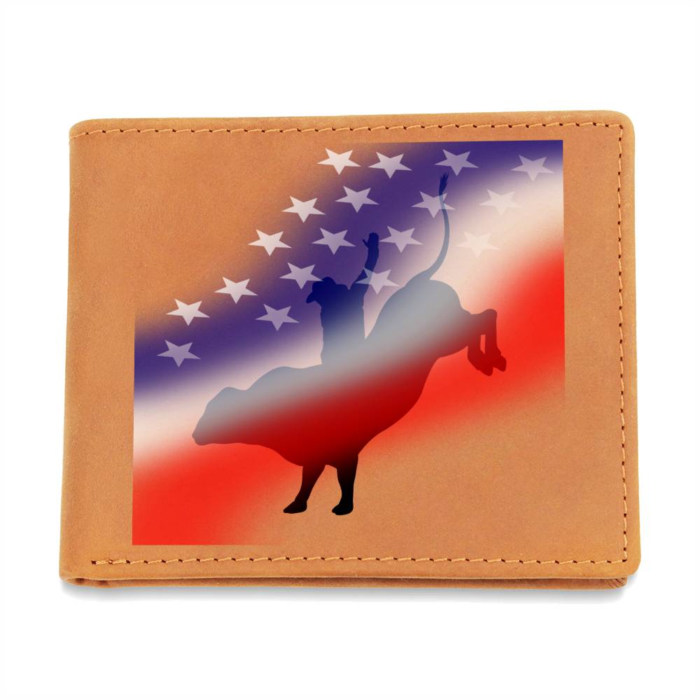 Bull Riding Enthusiasts Leather Wallet for the Cowboy in your Life