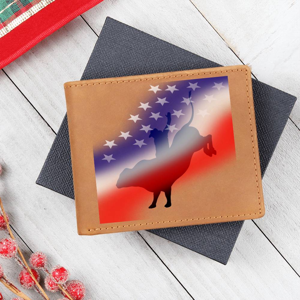 Bull Riding Enthusiasts Leather Wallet for the Cowboy in your Life