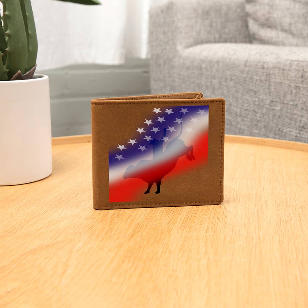 Bull Riding Enthusiasts Leather Wallet for the Cowboy in your Life