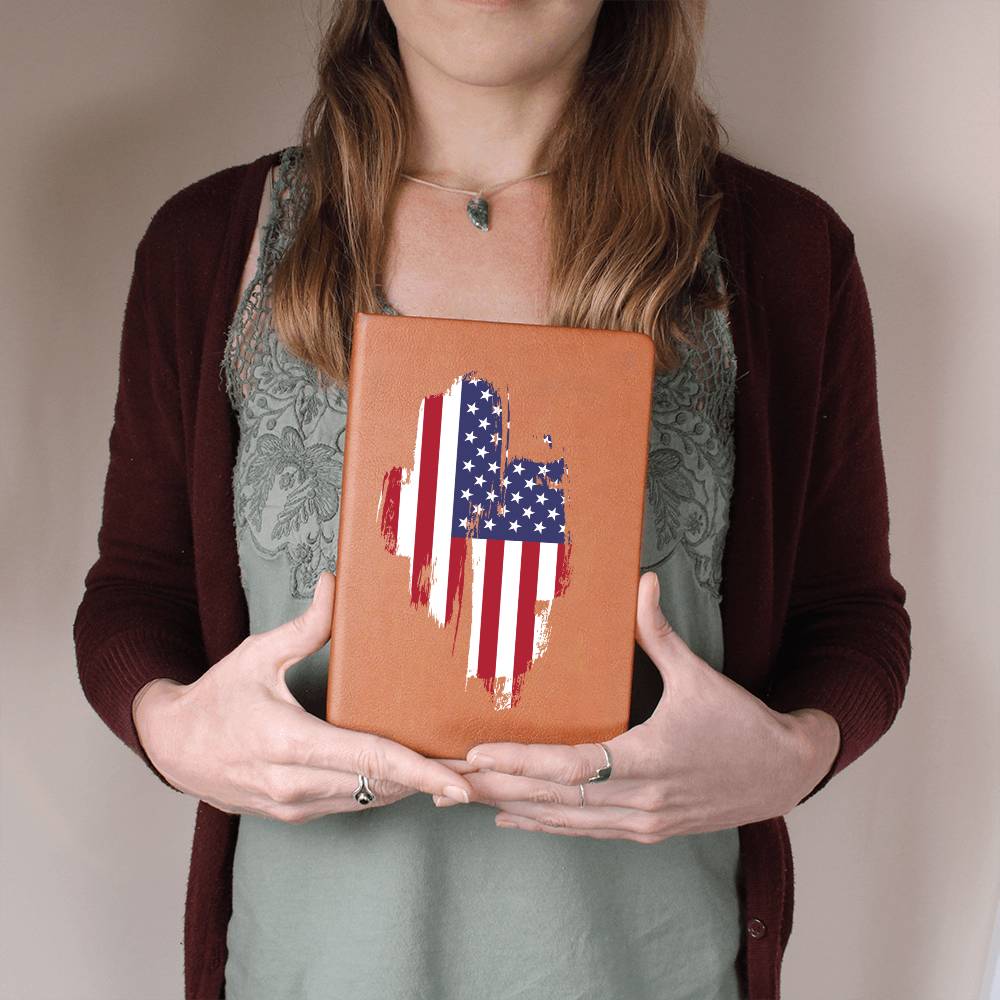 American Flag Journal made of Vegan Leather with 200 lined pages for your personal notes, music, prayers or reminders