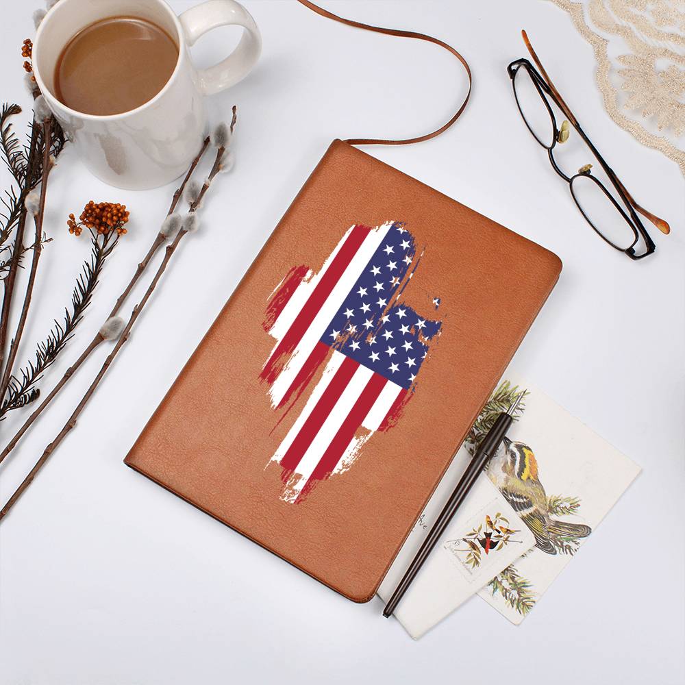 American Flag Journal made of Vegan Leather with 200 lined pages for your personal notes, music, prayers or reminders