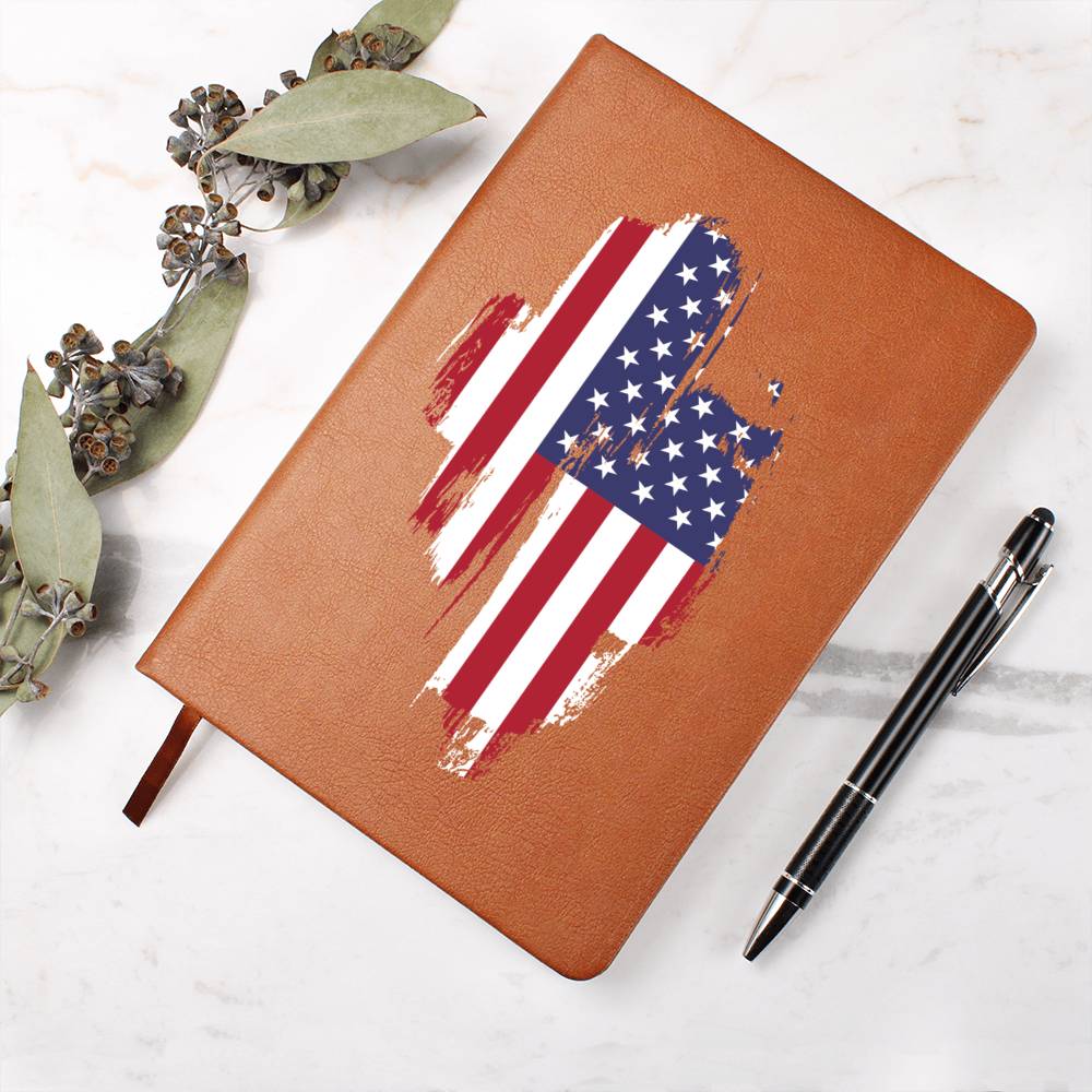 American Flag Journal made of Vegan Leather with 200 lined pages for your personal notes, music, prayers or reminders