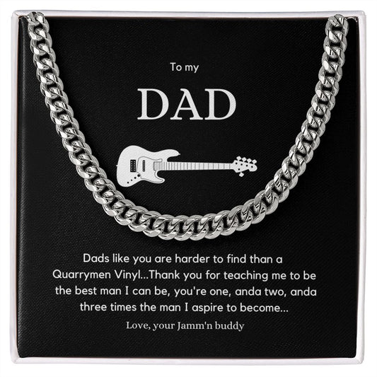 Cuban Link Chain for your Musician Dad - Perfect Fathers or Birthday Day Gift for Dad from Son