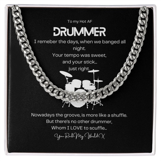 Hot AF Drummer - Cuban Necklace with 14K Yellow Gold finish