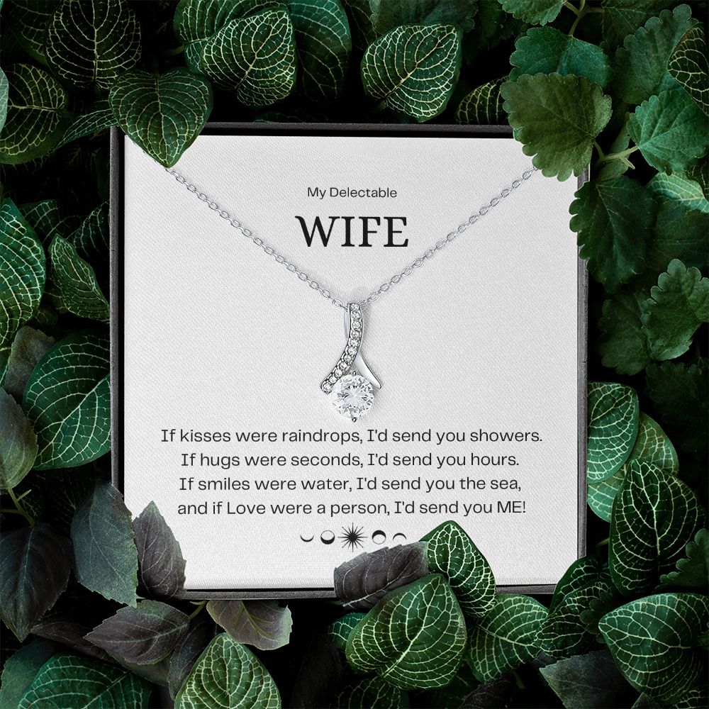 Delectable Wife - Petite Ribbon shaped pendant and Necklace