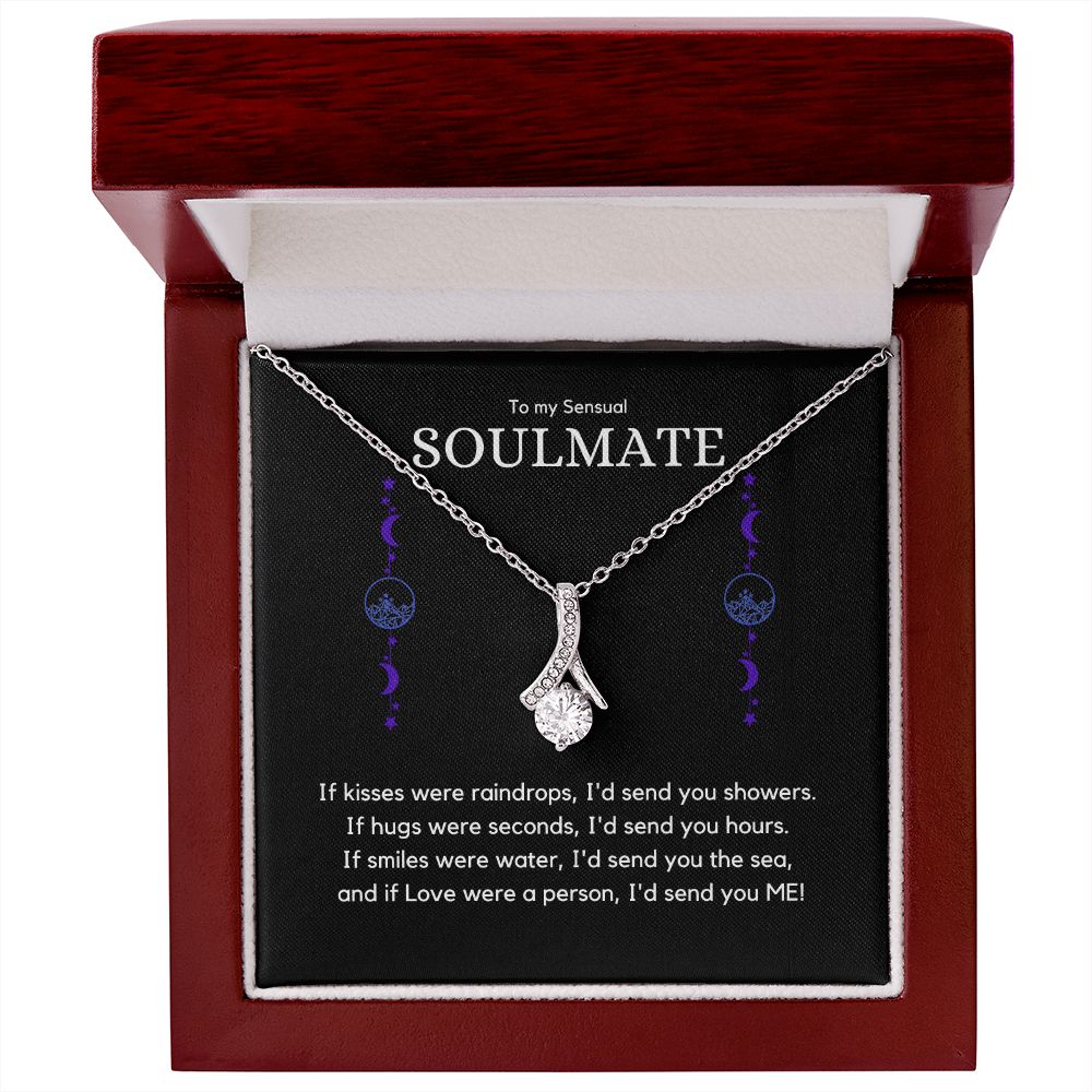 Your Sensual Soulmate Alluring Beauty Necklace with 18K Gold finish and a 7mm cubic zirconia