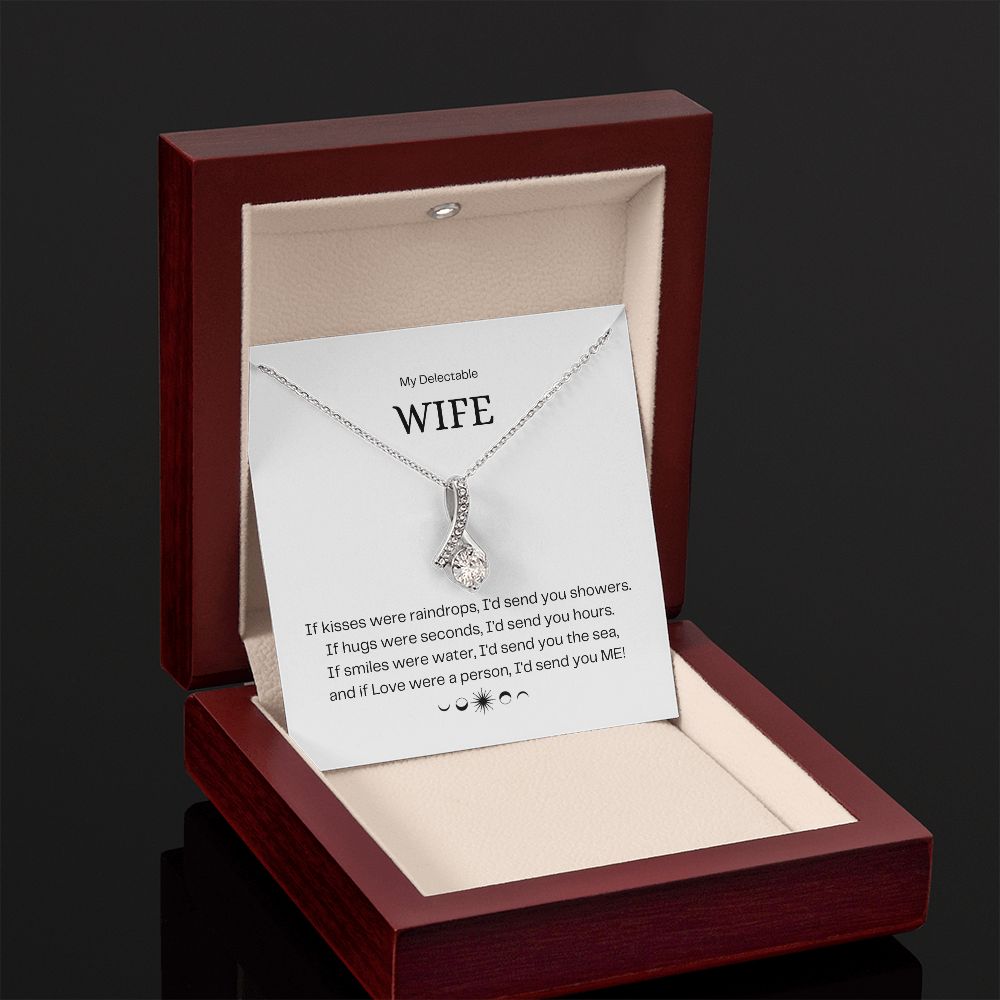 Delectable Wife - Petite Ribbon shaped pendant and Necklace