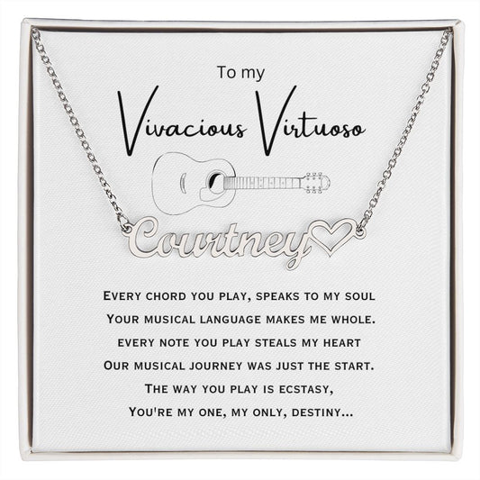 Vivacious Virtuoso - Customized Signature Necklace with Heart