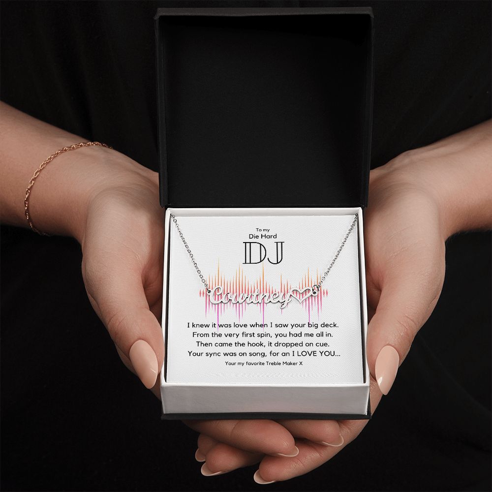 Die Hard DJ - Customizable Monogram Necklace with Heart