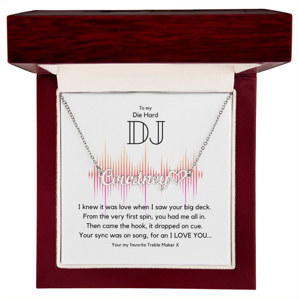 Die Hard DJ - Customizable Monogram Necklace with Heart