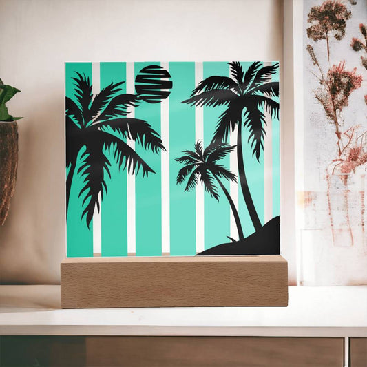 Beach Vibes - LED  Plaque - Whether you're a beach-loving bar owner looking to enhance your patrons' experience, a bedroom dweller longing for a serene escape, or an office worker seeking a calming atmosphere, this plaque is your ticket to beach paradise.