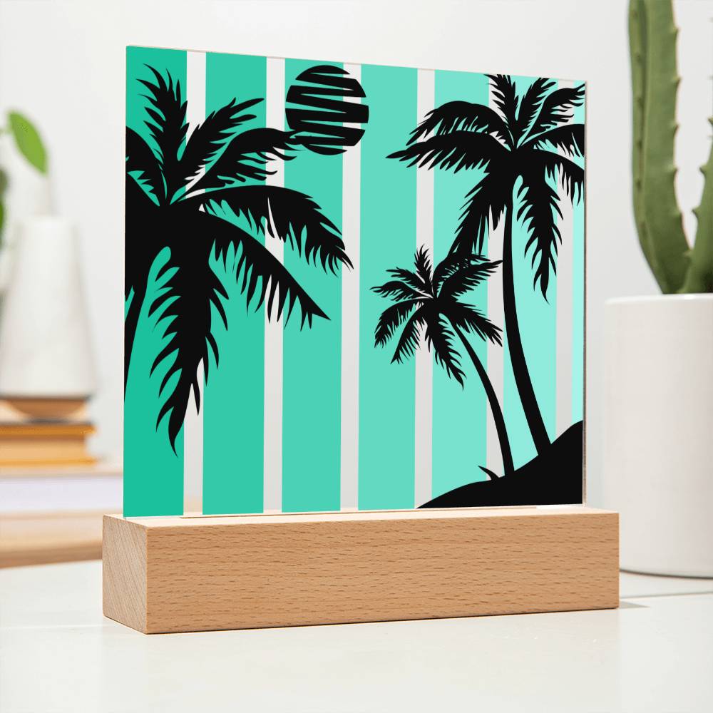 Beach Vibes - LED  Plaque - Whether you're a beach-loving bar owner looking to enhance your patrons' experience, a bedroom dweller longing for a serene escape, or an office worker seeking a calming atmosphere, this plaque is your ticket to beach paradise.