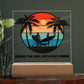 Riding the line, with our Canine - Keepsake acrylic plaque with LED light - Sun, Sand, Palms, You, Me and our Dog