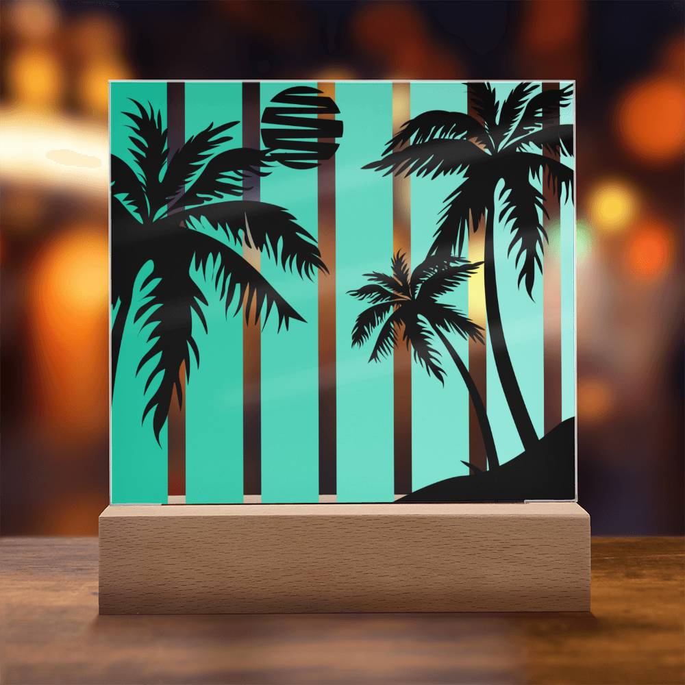 Beach Vibes - LED  Plaque - Whether you're a beach-loving bar owner looking to enhance your patrons' experience, a bedroom dweller longing for a serene escape, or an office worker seeking a calming atmosphere, this plaque is your ticket to beach paradise.