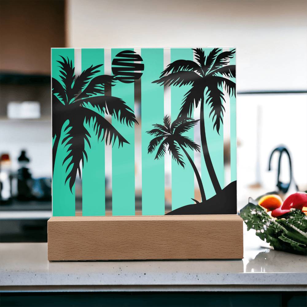 Beach Vibes - LED  Plaque - Whether you're a beach-loving bar owner looking to enhance your patrons' experience, a bedroom dweller longing for a serene escape, or an office worker seeking a calming atmosphere, this plaque is your ticket to beach paradise.