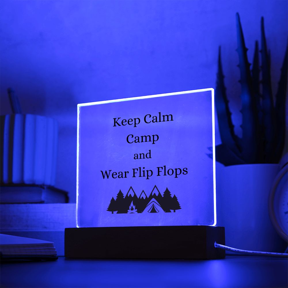 Keep Calm, Multi-colored LED Night Light for your Office, Bar, Bedside or Mantle Piece