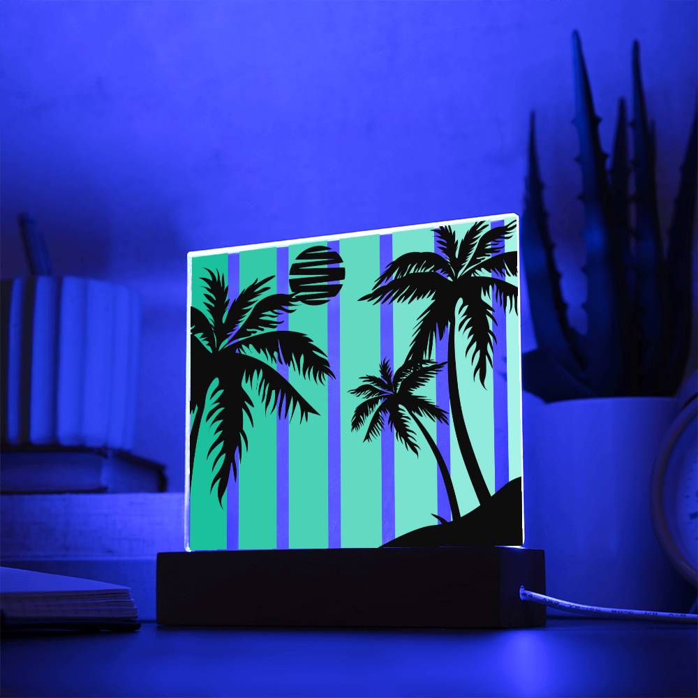 Beach Vibes - LED  Plaque - Whether you're a beach-loving bar owner looking to enhance your patrons' experience, a bedroom dweller longing for a serene escape, or an office worker seeking a calming atmosphere, this plaque is your ticket to beach paradise.