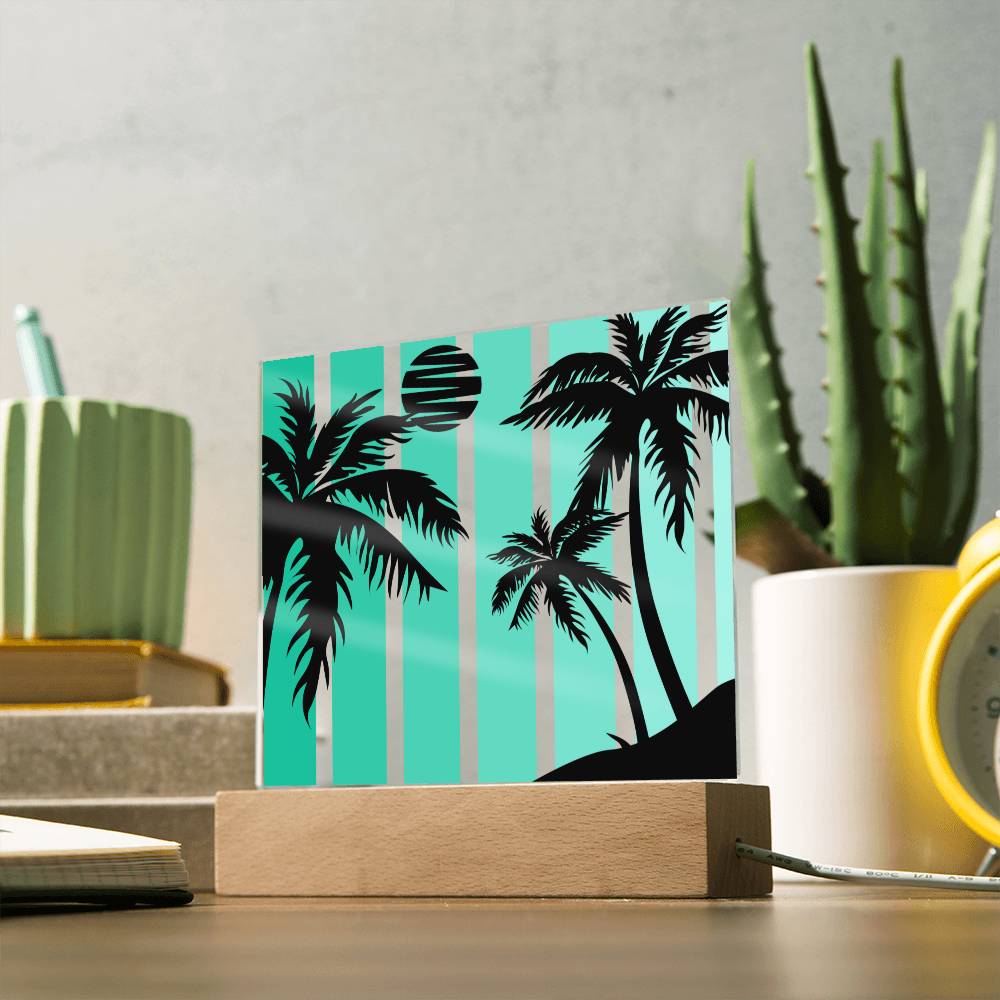 Beach Vibes - LED  Plaque - Whether you're a beach-loving bar owner looking to enhance your patrons' experience, a bedroom dweller longing for a serene escape, or an office worker seeking a calming atmosphere, this plaque is your ticket to beach paradise.