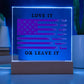 Love it or Leave it Patriotic Flag with Bullets LED Night Light for your Office, Bar, Bedside or Mantle Piece this 4th July or Birthday