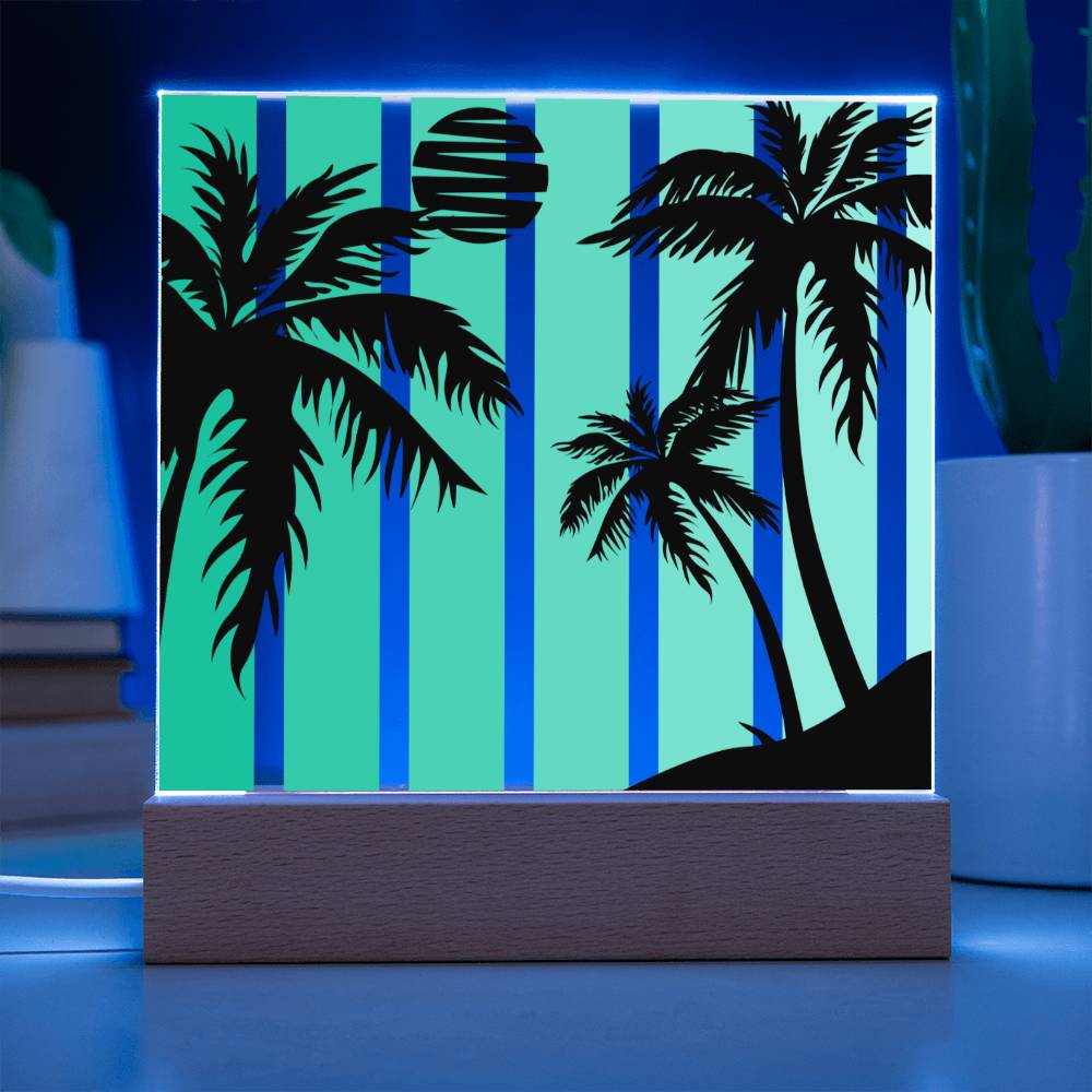 Beach Vibes - LED  Plaque - Whether you're a beach-loving bar owner looking to enhance your patrons' experience, a bedroom dweller longing for a serene escape, or an office worker seeking a calming atmosphere, this plaque is your ticket to beach paradise.