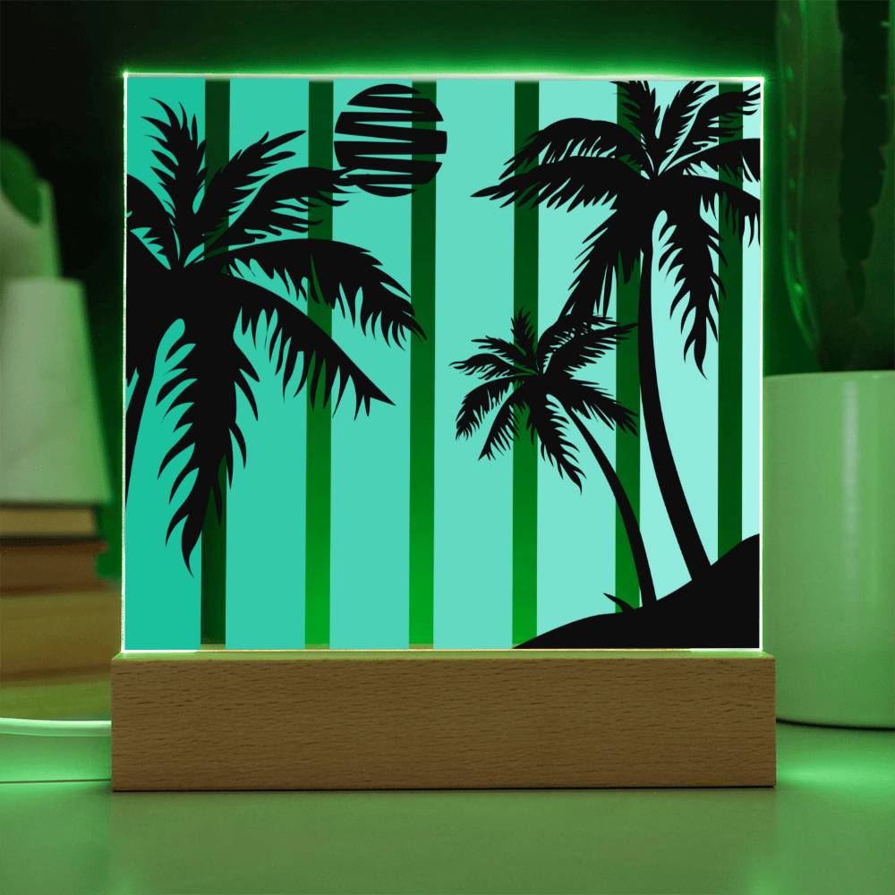 Beach Vibes - LED  Plaque - Whether you're a beach-loving bar owner looking to enhance your patrons' experience, a bedroom dweller longing for a serene escape, or an office worker seeking a calming atmosphere, this plaque is your ticket to beach paradise.