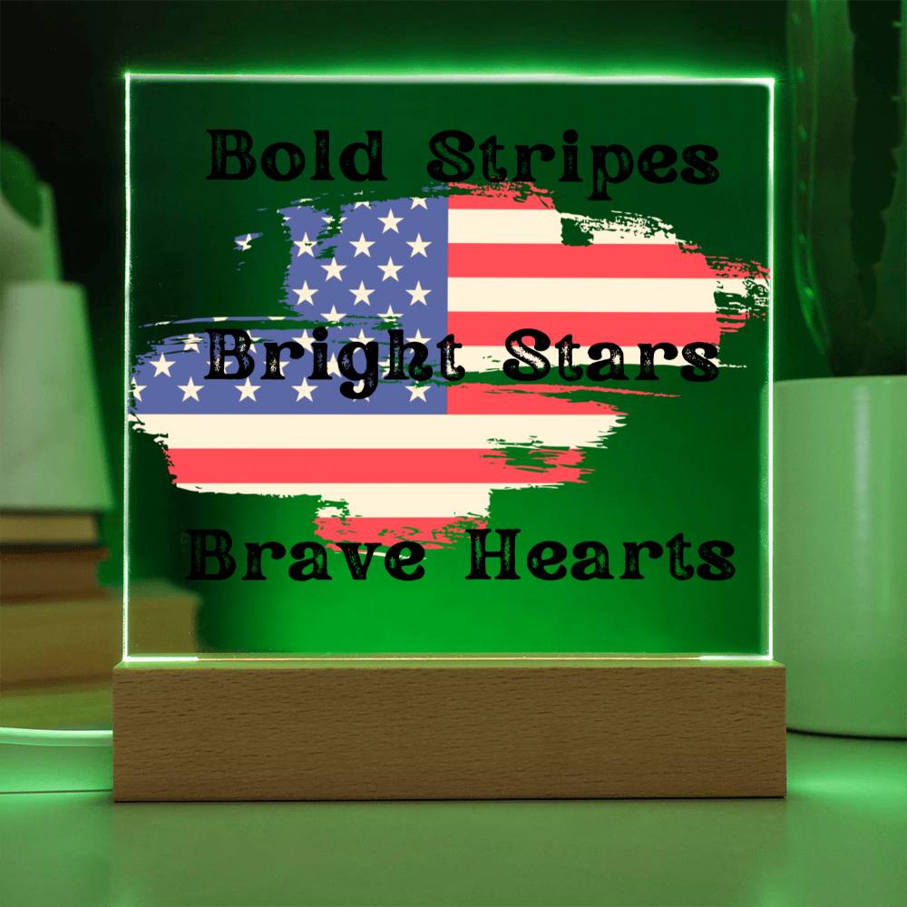 Patriotic Style, Multi-colored LED Night Light for your Office, Bar, Bedside or Mantle Piece for 4th of July and beyond