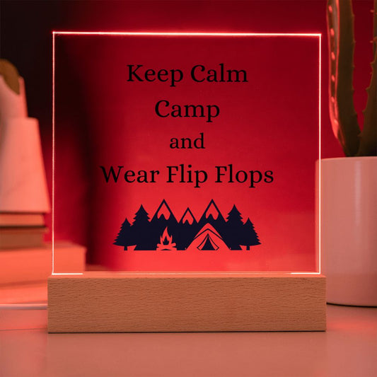 Keep Calm, Multi-colored LED Night Light for your Office, Bar, Bedside or Mantle Piece