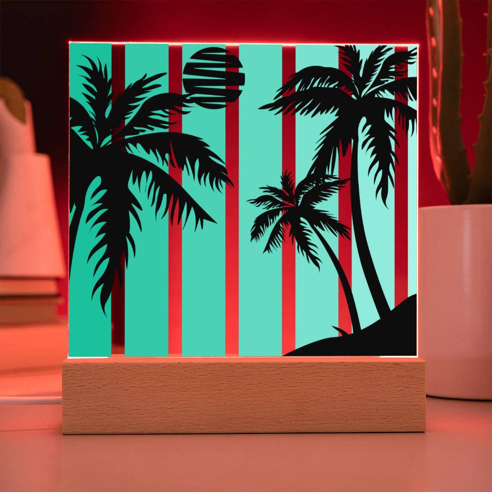 Beach Vibes - LED  Plaque - Whether you're a beach-loving bar owner looking to enhance your patrons' experience, a bedroom dweller longing for a serene escape, or an office worker seeking a calming atmosphere, this plaque is your ticket to beach paradise.