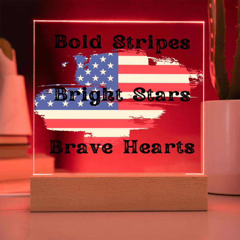 Patriotic Style, Multi-colored LED Night Light for your Office, Bar, Bedside or Mantle Piece for 4th of July and beyond