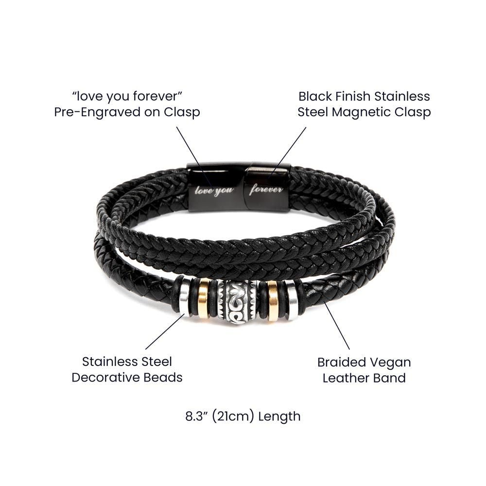 Men's "Love You Forever" Bracelet, the perfect Fathers Day, Birthday, Any day Gift