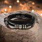 Stylish Personalized Dad Birthday Gift - Engraved Stainless Steel and Leather Bracelet with Heartfelt Message - Surprise Your Dad with a Unique Lacrosse and Humorous Present on His Special Day!,