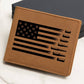 Custom Leather Wallet - Personalized Wallet with USA Flag with Bullets Design - Patriotic Gift for 4th July or Any Occasion