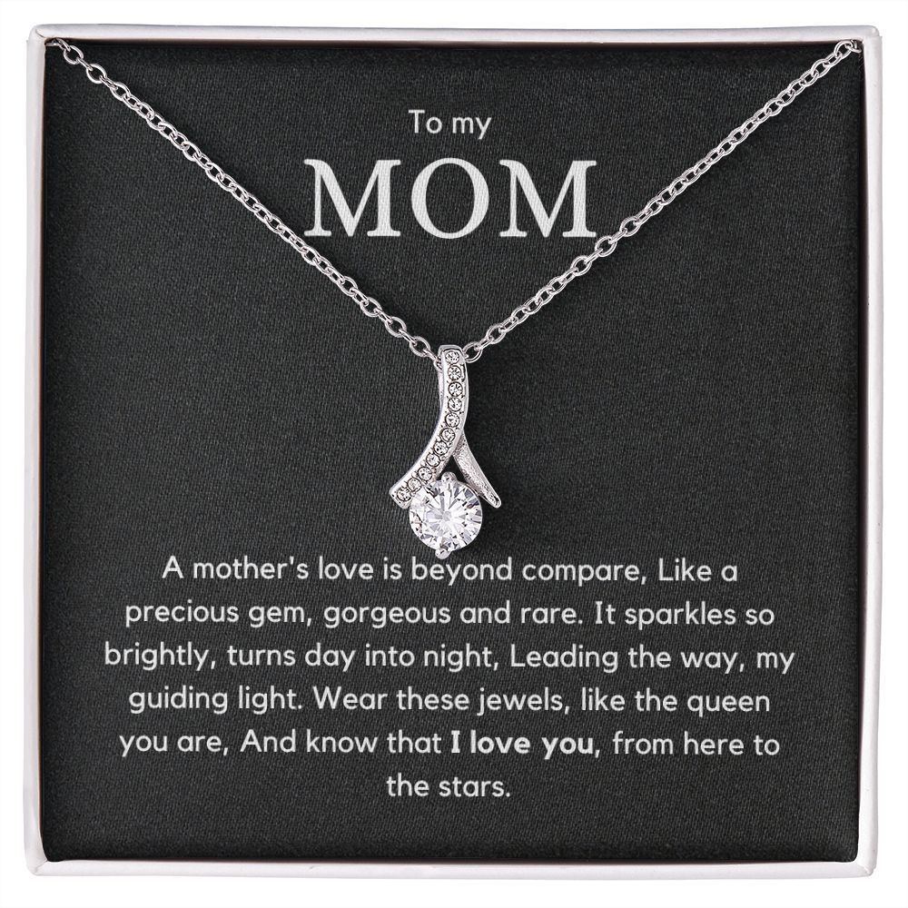 To Mom - Alluring Beauty Necklace with white or yellow gold finish