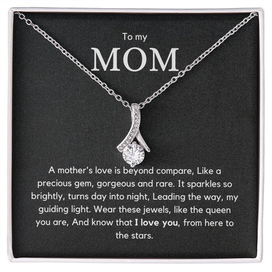 To Mom - Alluring Beauty Necklace with white or yellow gold finish