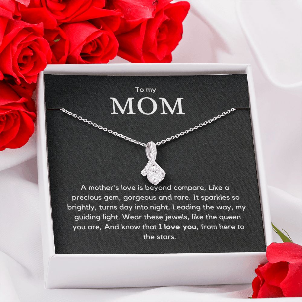 To Mom - Alluring Beauty Necklace with white or yellow gold finish