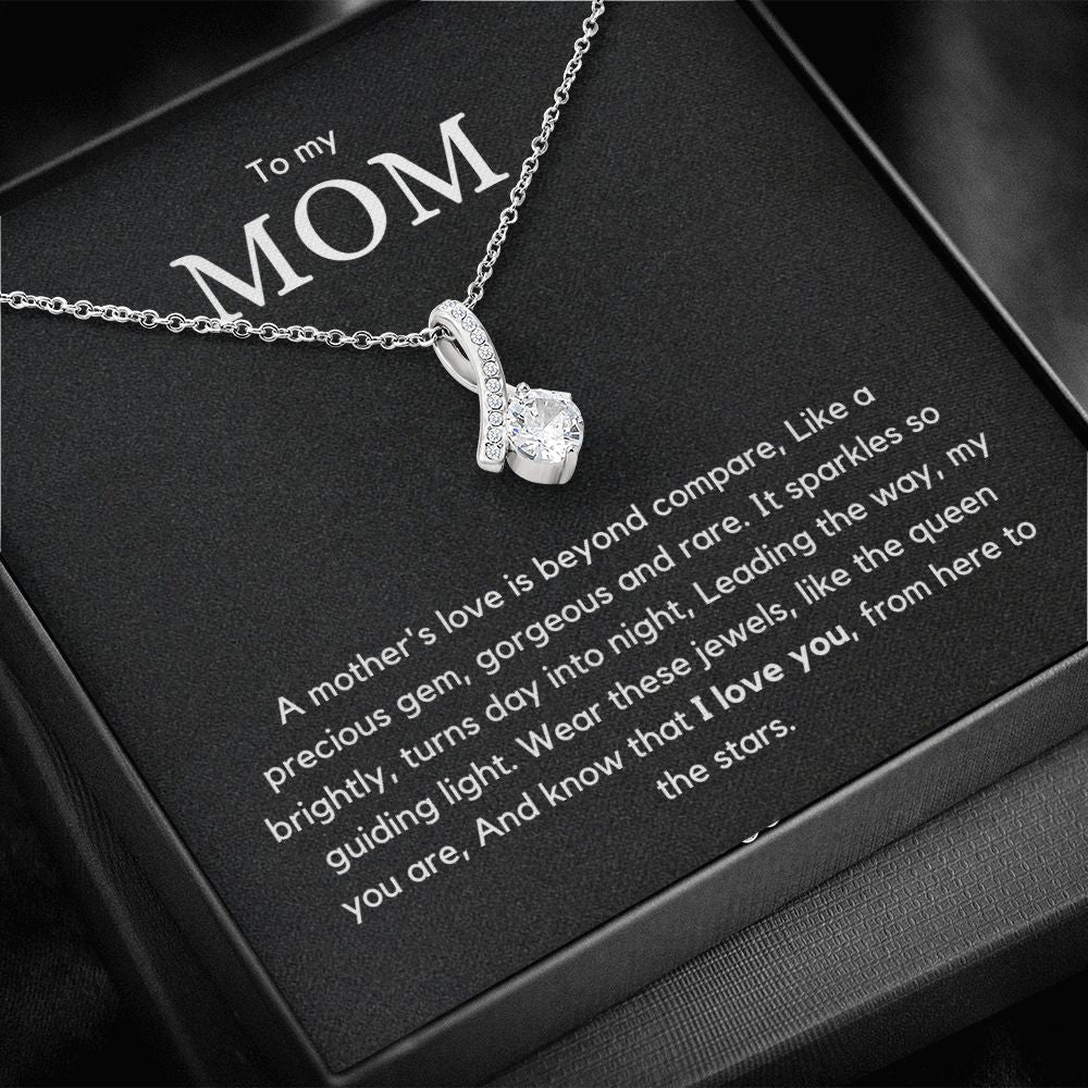 To Mom - Alluring Beauty Necklace with white or yellow gold finish
