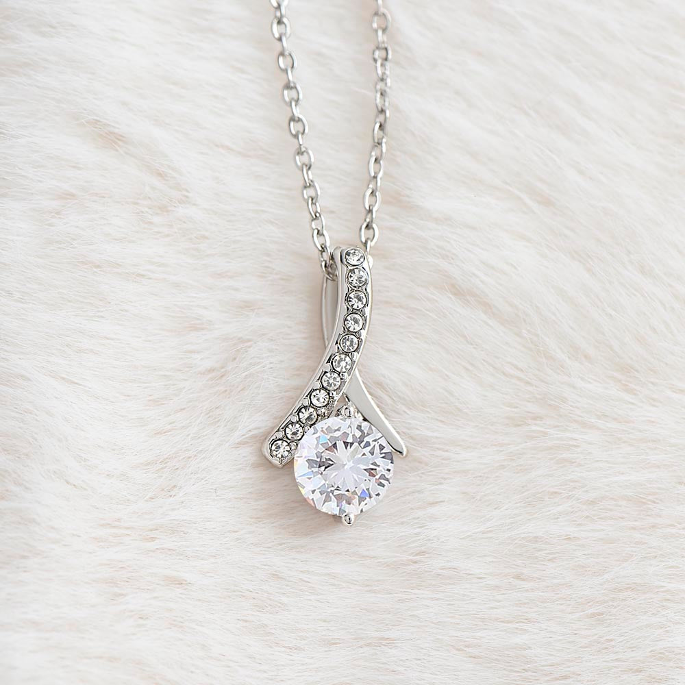 To Mom - Alluring Beauty Necklace with white or yellow gold finish