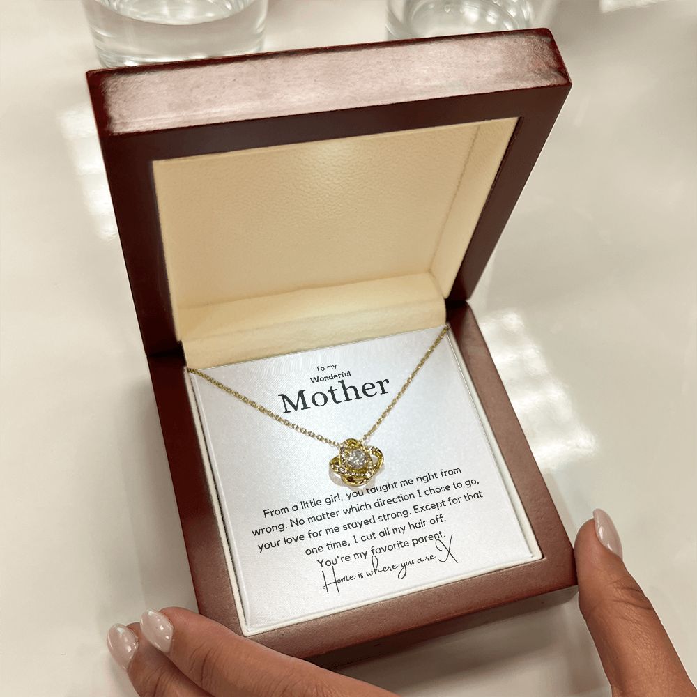 Wonderful Mother - Love Knot Necklace and Pendant
