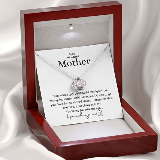 Wonderful Mother - Love Knot Necklace and Pendant