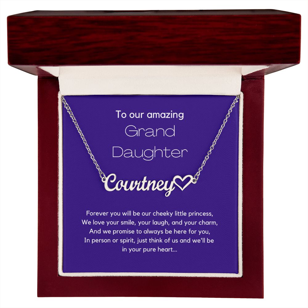 Our Amazing Granddaughter - Personalized Heart Name Necklace