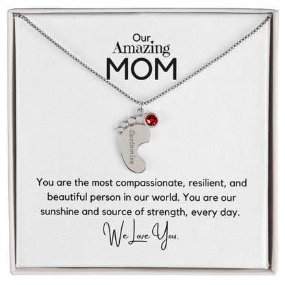 Amazing Mom - Customized Necklace and Birthstones