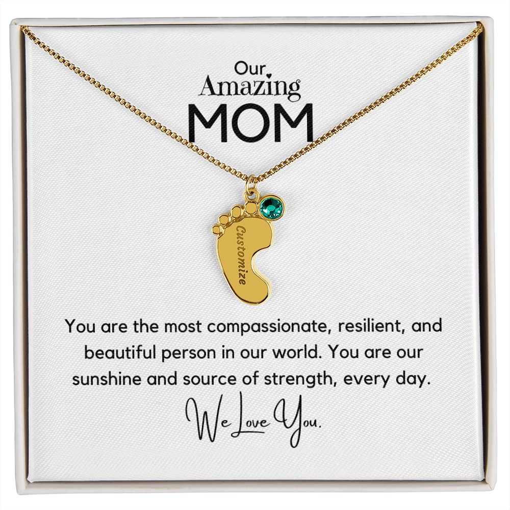 Amazing Mom - Customized Necklace and Birthstones
